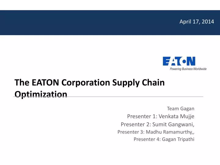 the eaton corporation supply chain optimization
