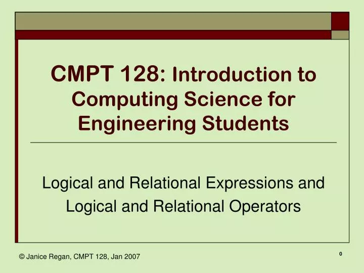 cmpt 128 introduction to computing science for engineering students