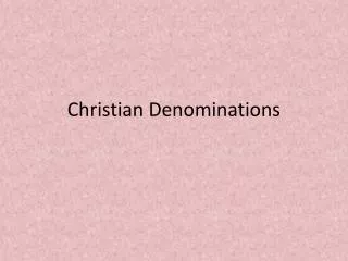 christian denominations