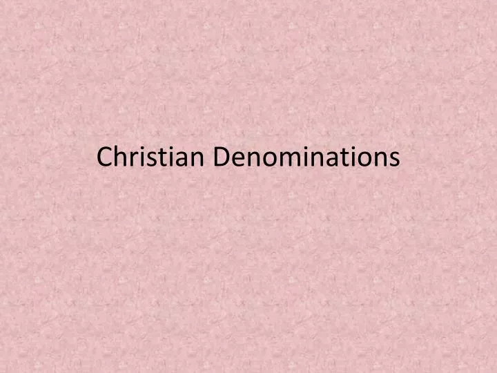 christian denominations