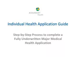 Individual Health Application Guide