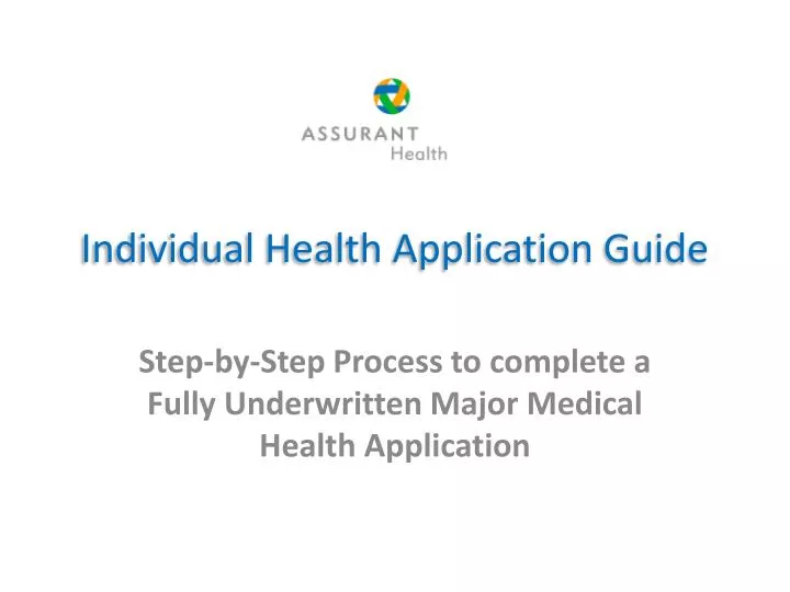 individual health application guide