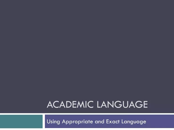 academic language