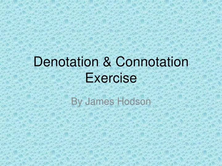 denotation connotation exercise