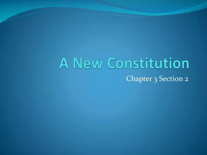 a new constitution