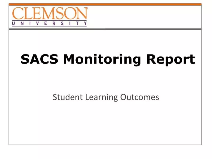 sacs monitoring report