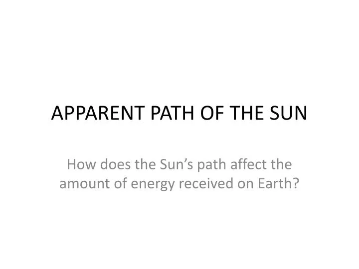 apparent path of the sun