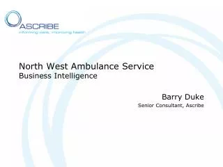 North West Ambulance Service Business Intelligence