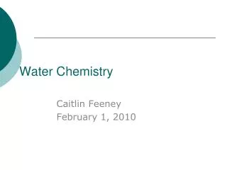 Water Chemistry