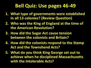 bell quiz use pages 46 49