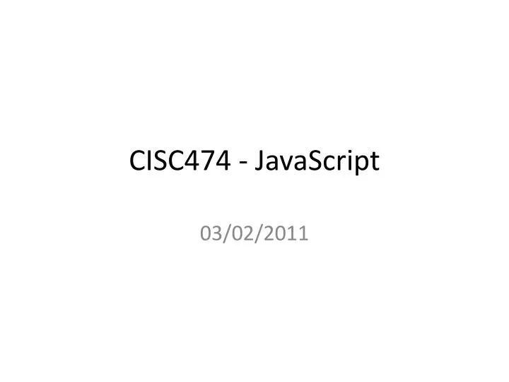 cisc474 javascript