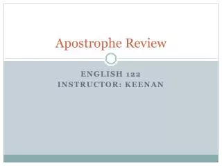 Apostrophe Review