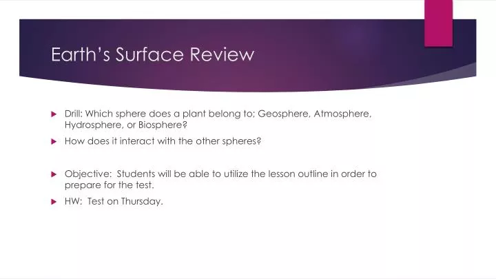 earth s surface review