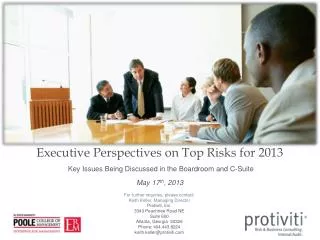 Executive Perspectives on Top Risks for 2013