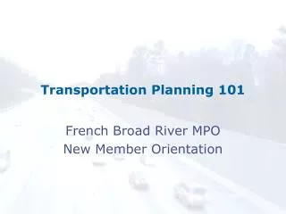 Transportation Planning 101