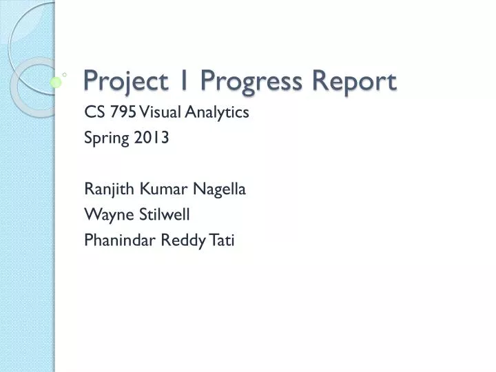 project 1 progress report