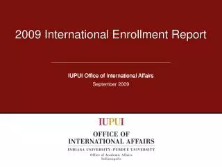 2009 International Enrollment Report