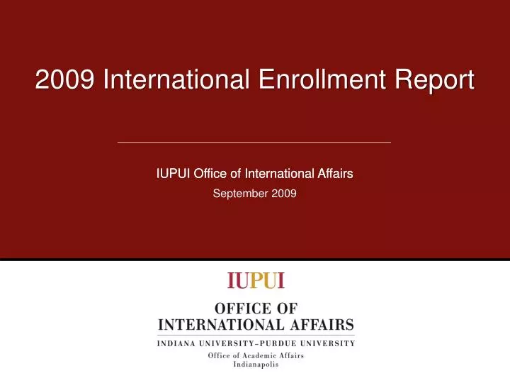 2009 international enrollment report
