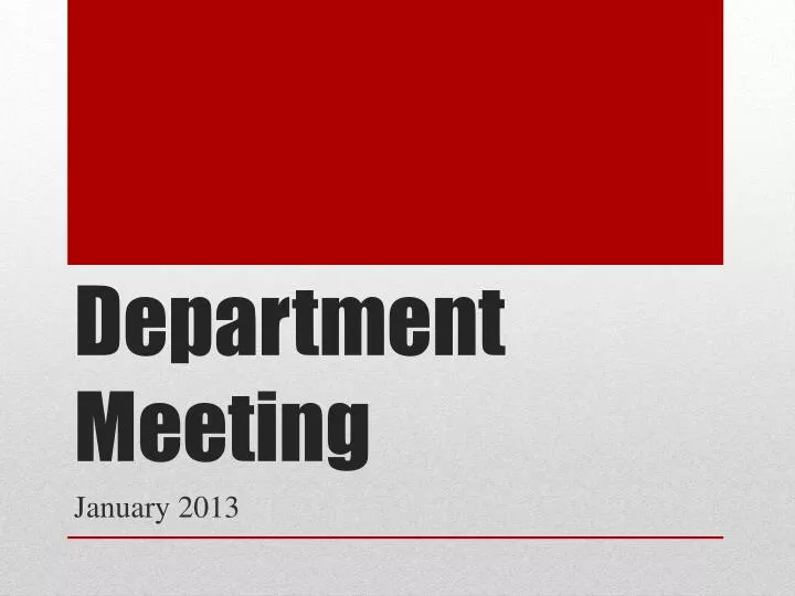 department meeting