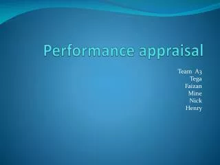 Performance appraisal