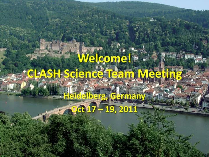welcome clash science team meeting