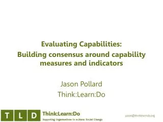 Evaluating Capabilities: Building consensus around capability measures and indicators