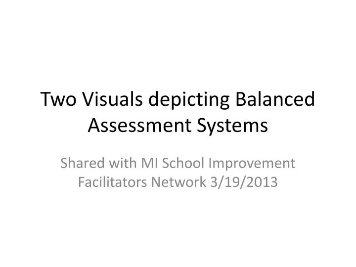 two visuals depicting balanced assessment systems