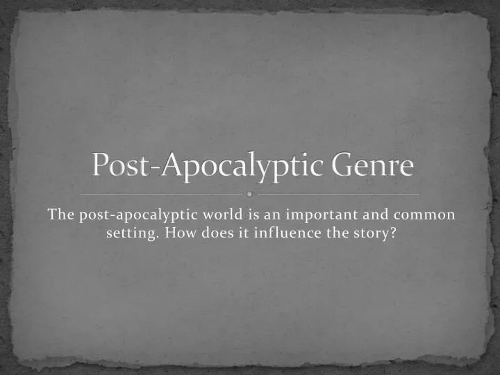 post apocalyptic genre
