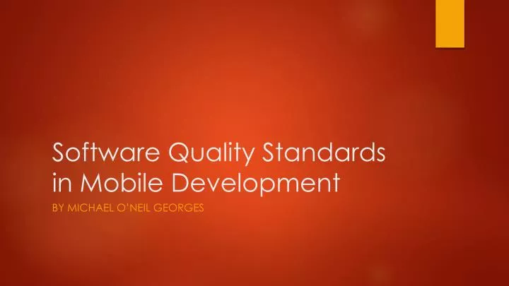 software quality standards in mobile development