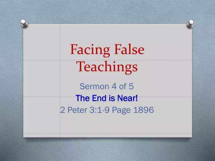 facing false teachings