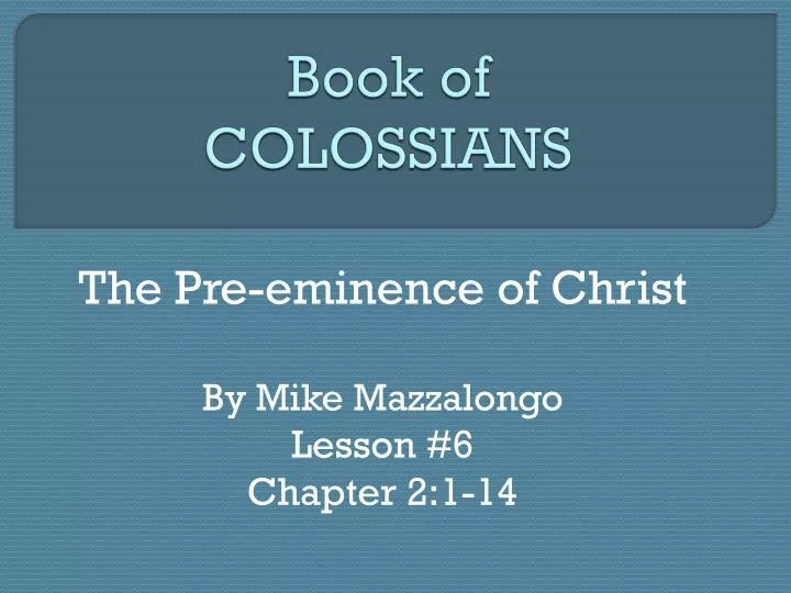 book of colossians