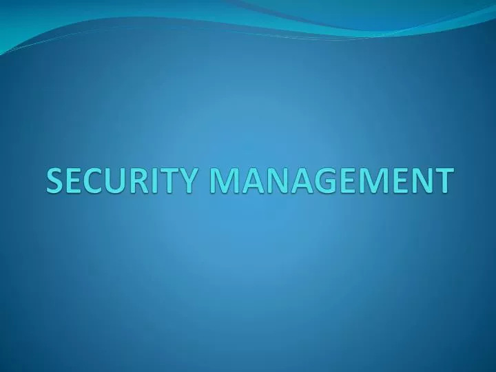 security management