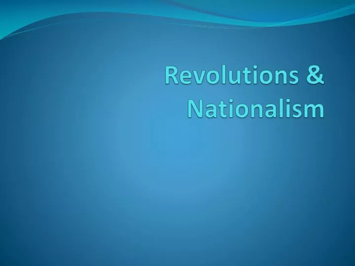 revolutions nationalism