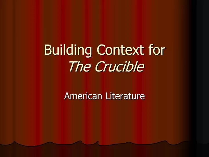 building context for the crucible