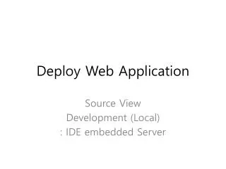 Deploy Web Application