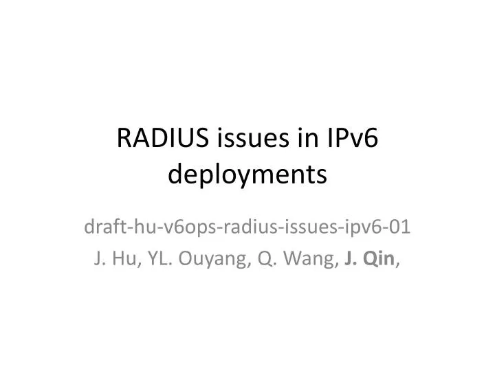 radius issues in ipv6 deployments