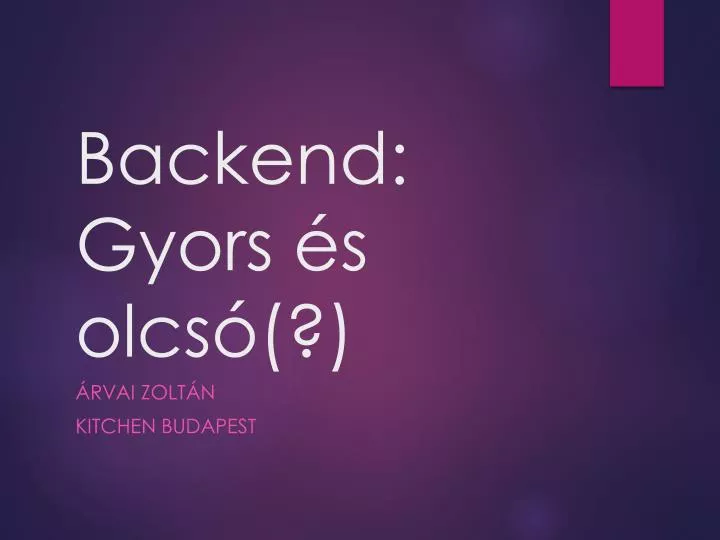 backend gyors s olcs