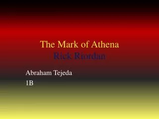 The Mark of Athena Rick Riordan