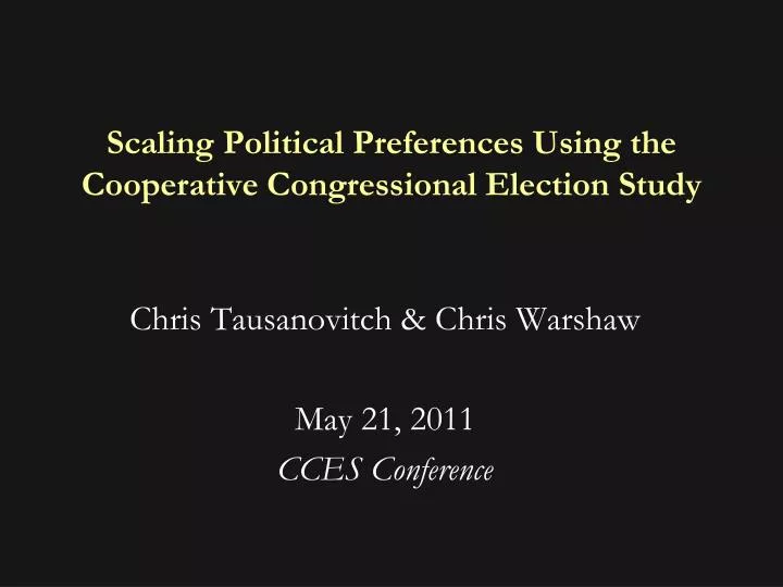 scaling political preferences using the cooperative congressional election study