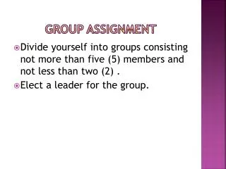 Group ASSIGNMENT
