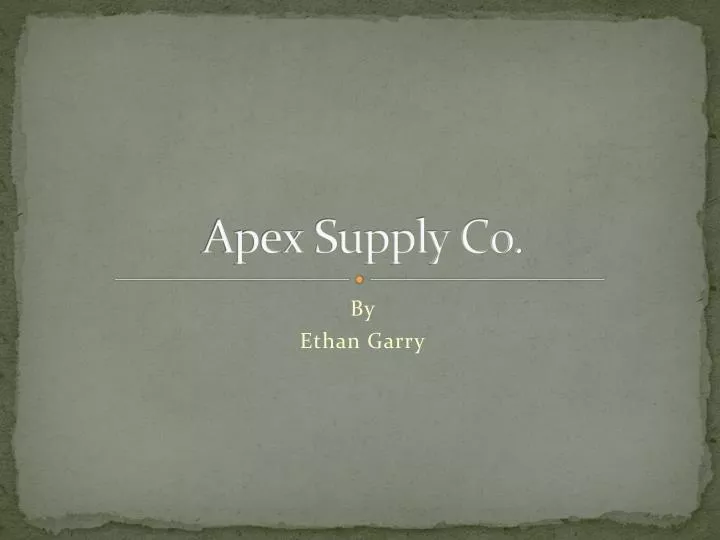 apex supply co