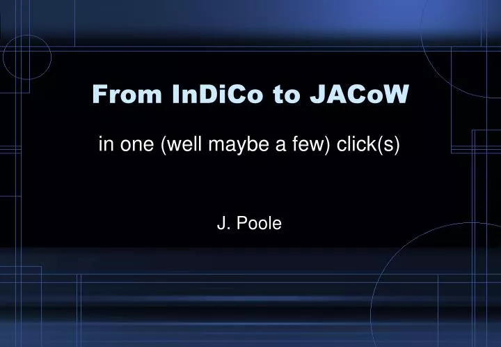 from indico to jacow