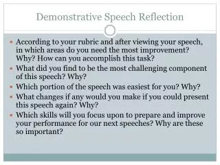 Demonstrative Speech Reflection