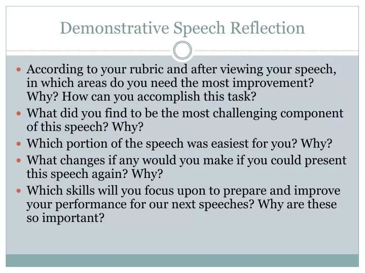 demonstrative speech reflection