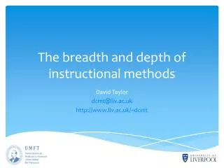 The breadth and depth of instructional methods