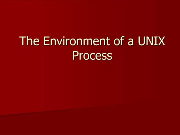 the environment of a unix process