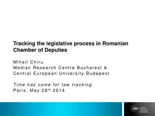 Tracking the legislative process in Romanian Chamber of Deputies