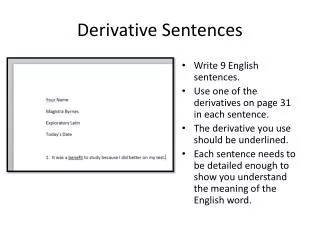 Derivative Sentences