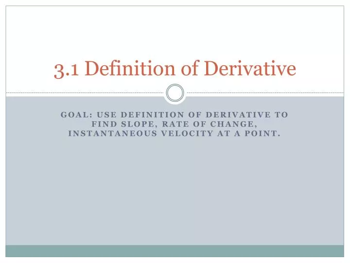 3 1 definition of derivative