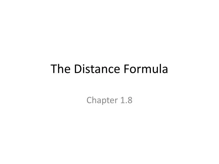 the distance formula